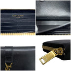 Saint Laurent Zip Around Wallet Black Cassandra Cfp — view 9