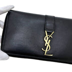 Saint Laurent Zip Around Wallet Black Cassandra Cfp — view 7