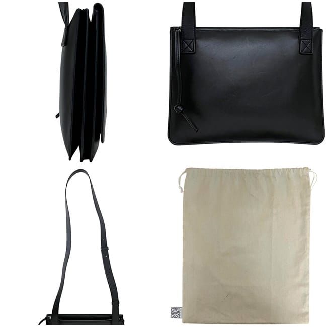 Loewe Shoulder Bag Gusset Flat Messenger Black — view 2