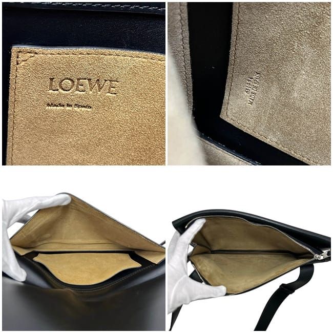 Loewe Shoulder Bag Gusset Flat Messenger Black — view 3