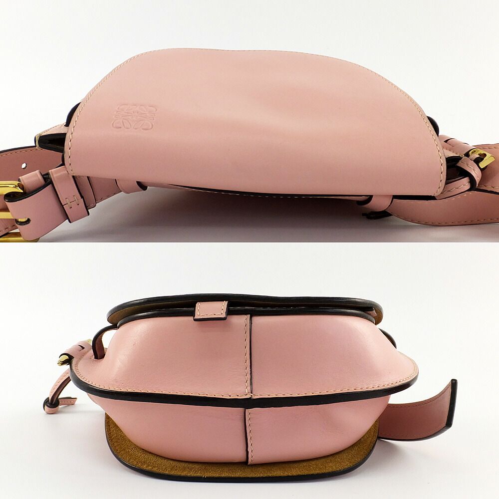 Loewe Gate Dual Mini Shoulder Bag Pink Leather — view 3