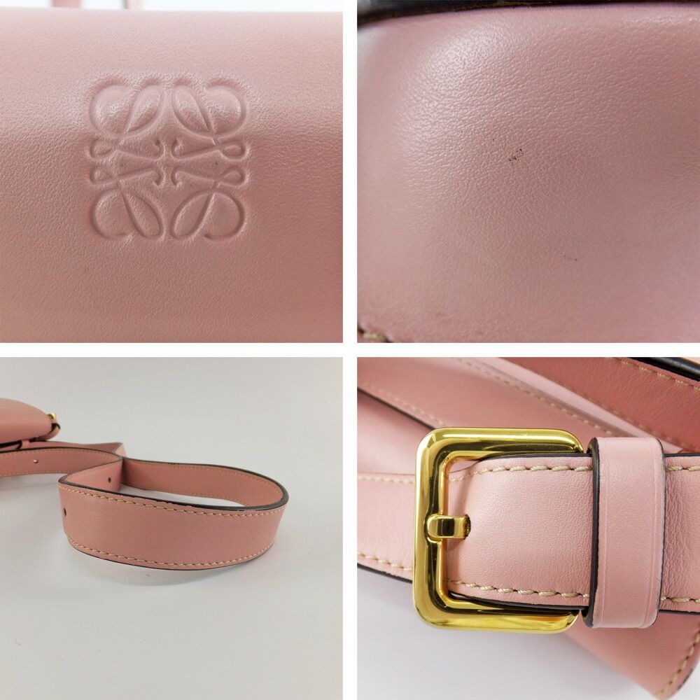 Loewe Gate Dual Mini Shoulder Bag Pink Leather — view 6
