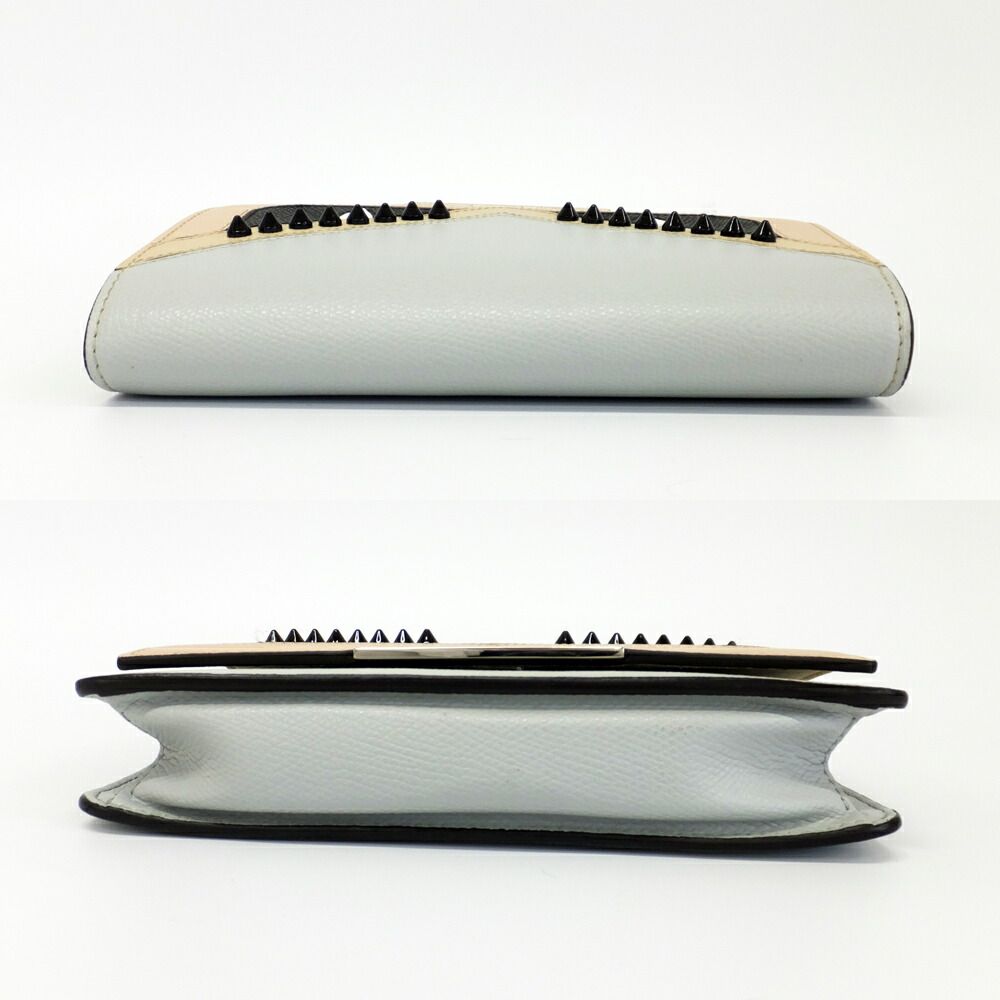 Fendi Mon Star Bugs Chain Wallet Silver Gray Beige Black — view 3