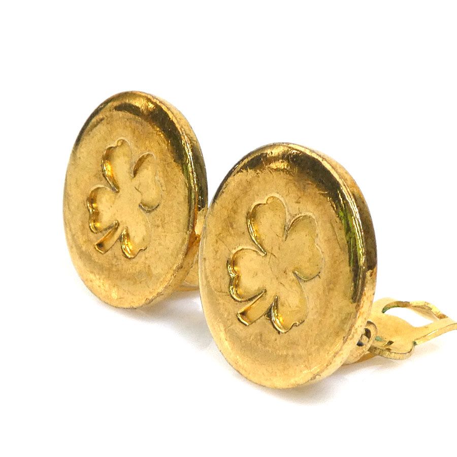 Chanel Earrings Clover Gold — view 3