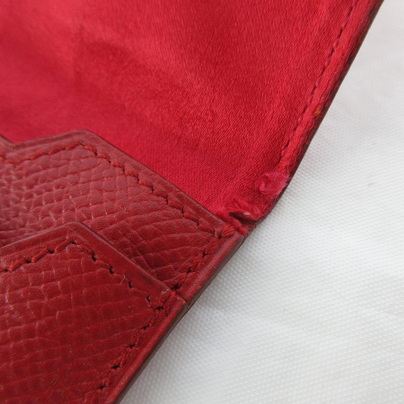 Hermes Card Case Business Holder Epsom Leather Lining Red — view 6