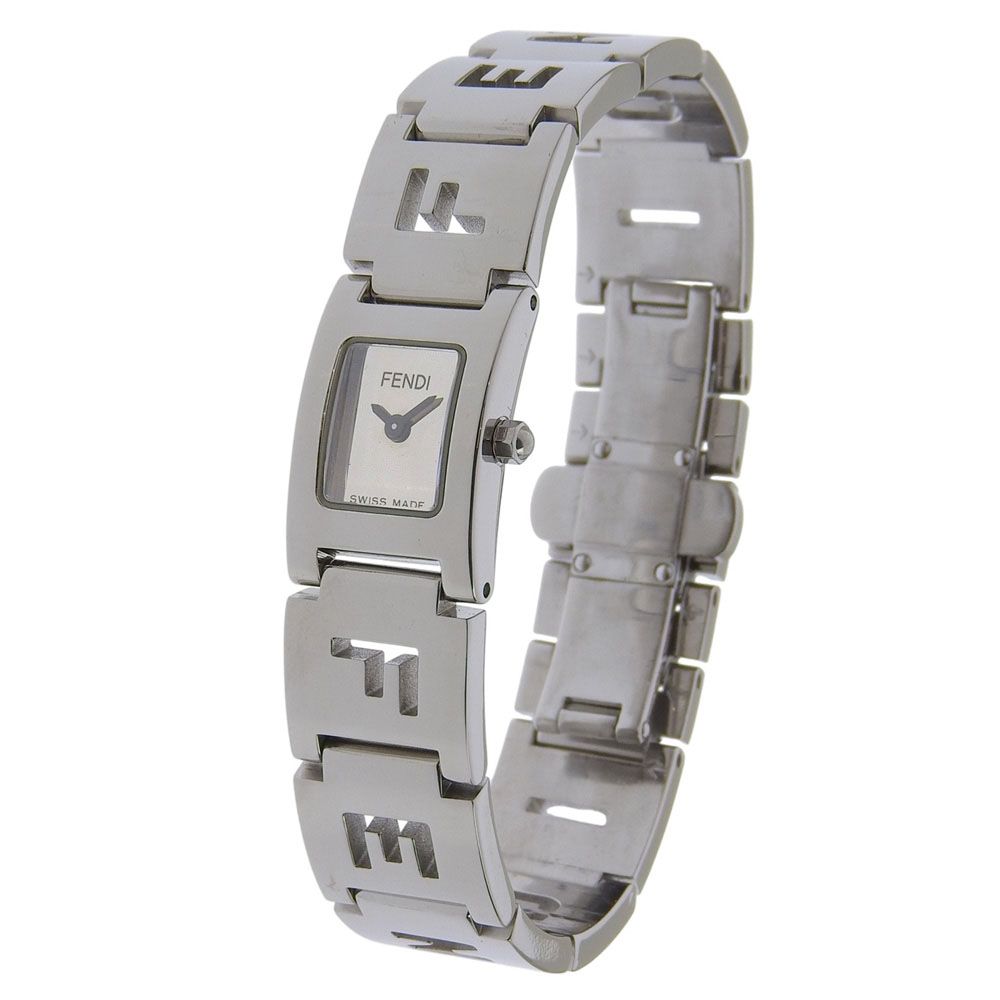 Fendi Logo Stainless Steel Quartz Analog Display Silver Dial Watch — view 2