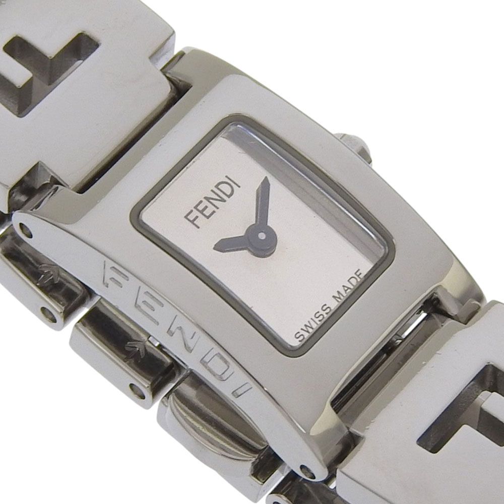 Fendi Logo Stainless Steel Quartz Analog Display Silver Dial Watch — view 3