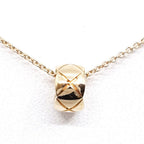 Chanel 18k Pink Gold Coco Crush Necklace Beige Quilted — view 2
