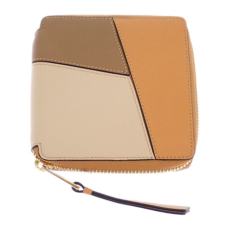 Loewe Puzzle Square Zip Wallet Bifold Calf Brown — view 5