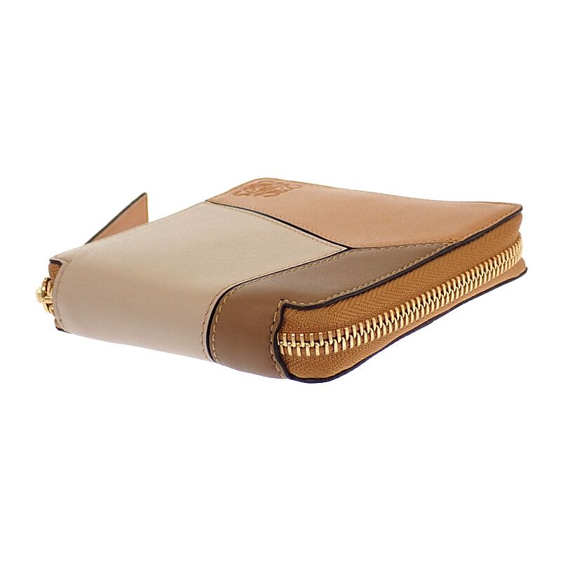 Loewe Puzzle Square Zip Wallet Bifold Calf Brown — view 9
