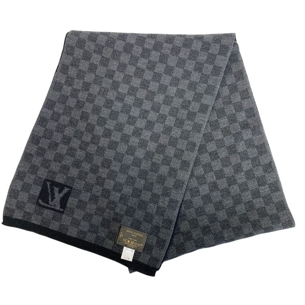 Louis Vuitton Echarpe Petit Damier Wool Scarf Black — view 2