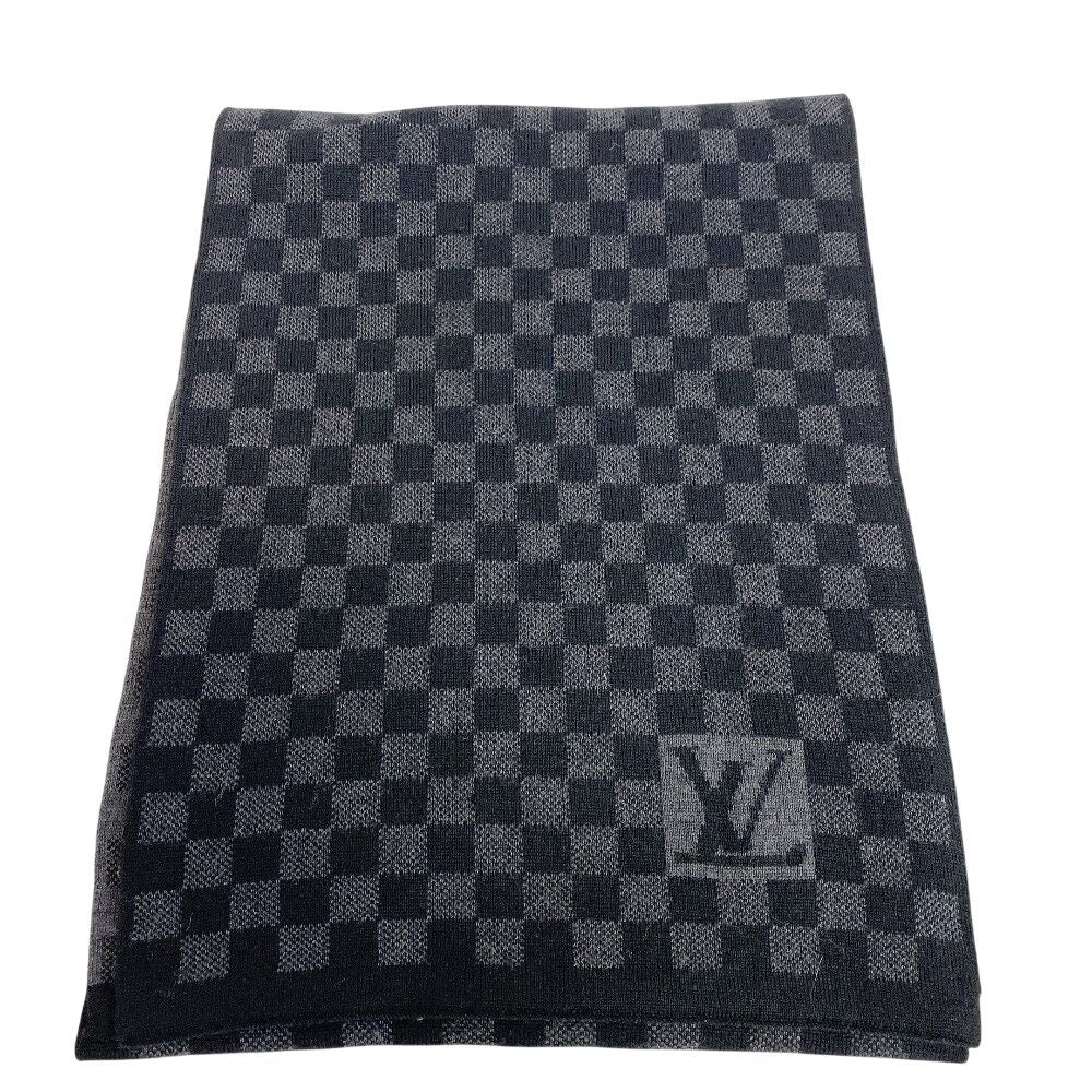 Louis Vuitton Echarpe Petit Damier Wool Scarf Black — view 4