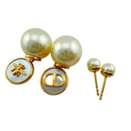 Dior Pearl Bee CD Logo Tribales Tribal Earrings Gold — view 3