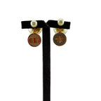 Dior Pearl Bee CD Logo Tribales Tribal Earrings Gold — view 6