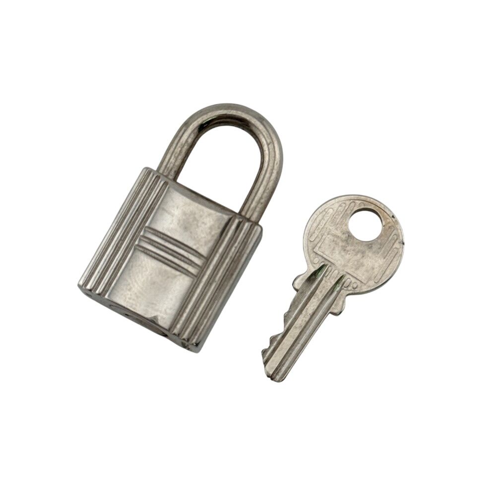 Hermes 110 Padlock Necklace Charm Bag Silver — view 2