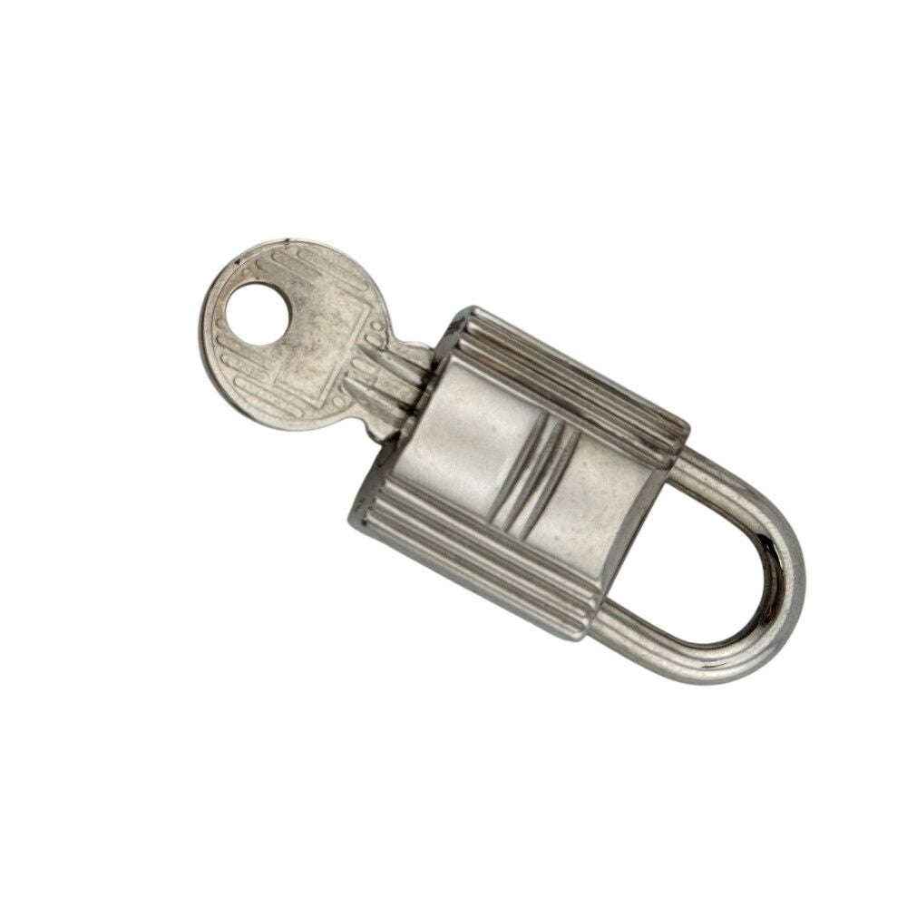 Hermes 110 Padlock Necklace Charm Bag Silver — view 3