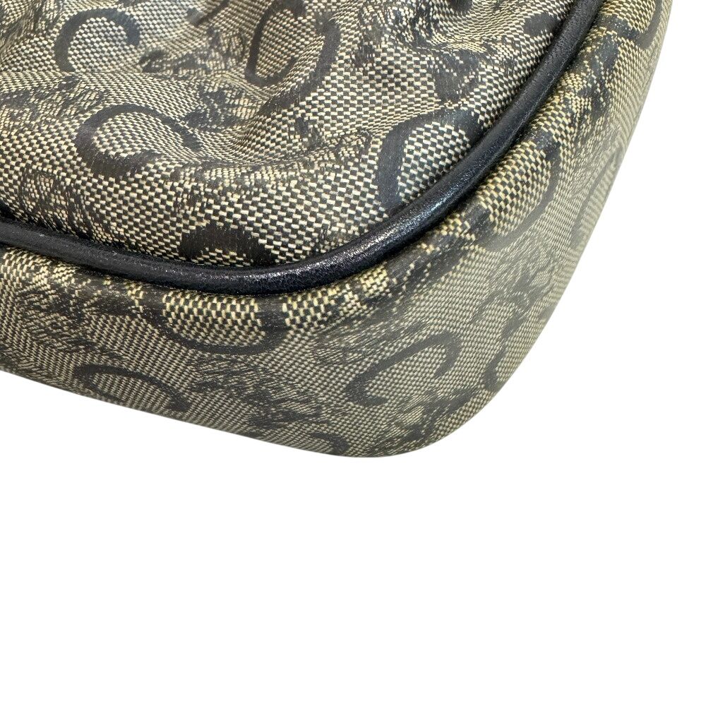 Celine C Carriage Pattern Pochette Vintage Salki Shoulder Bag Navy — view 4