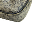 Celine C Carriage Pattern Pochette Vintage Salki Shoulder Bag Navy — view 4