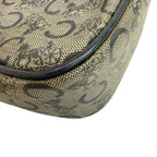 Celine C Carriage Pattern Pochette Vintage Salki Shoulder Bag Navy — view 6