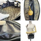 Celine C Carriage Pattern Pochette Vintage Salki Shoulder Bag Navy — view 8