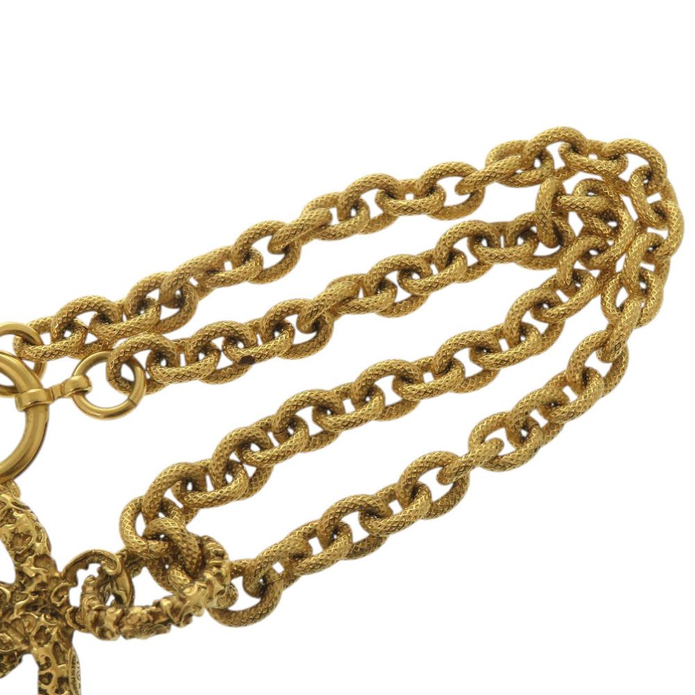 Chanel Lava CC Logo Metal Gold Necklace — view 7