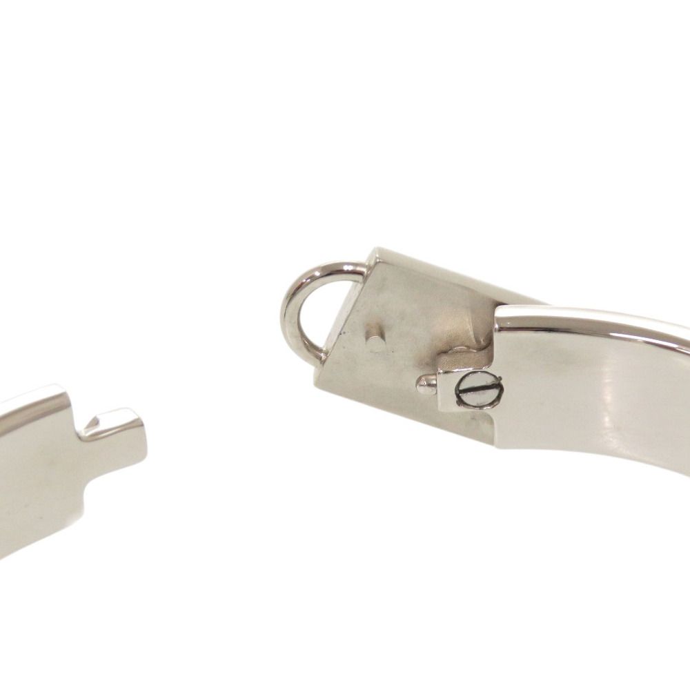 Hermes Metal Light Blue Silver Bangle Bracelet — view 8