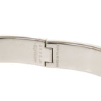Hermes Metal Light Blue Silver Bangle Bracelet — view 7