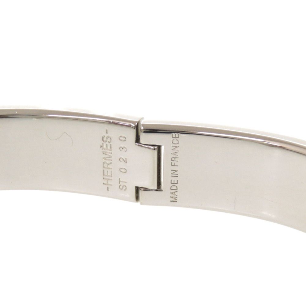Hermes Metal Light Blue Silver Bangle Bracelet — view 7