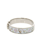 Hermes Metal Light Blue Silver Bangle Bracelet — view 3