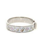 Hermes Metal Light Blue Silver Bangle Bracelet — view 5