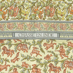 Hermes Carre 90 Indian Hunting Chasse en Inde Scarf Silk Ivory Yellow Light Blue — view 3