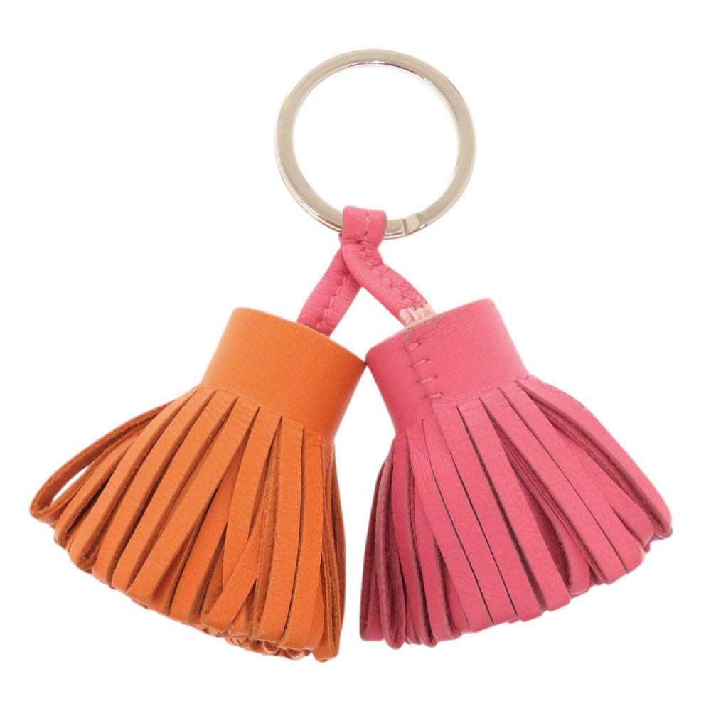 Hermes Carmen Unodos Agno Milo Pink Orange Key Holder Charm — view 3