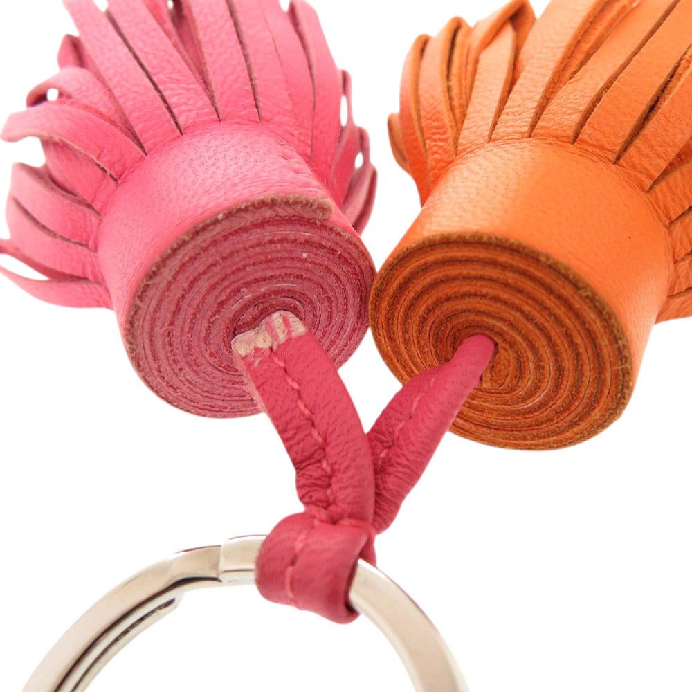 Hermes Carmen Unodos Agno Milo Pink Orange Key Holder Charm — view 8
