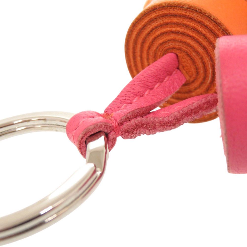 Hermes Carmen Unodos Agno Milo Pink Orange Key Holder Charm — view 9
