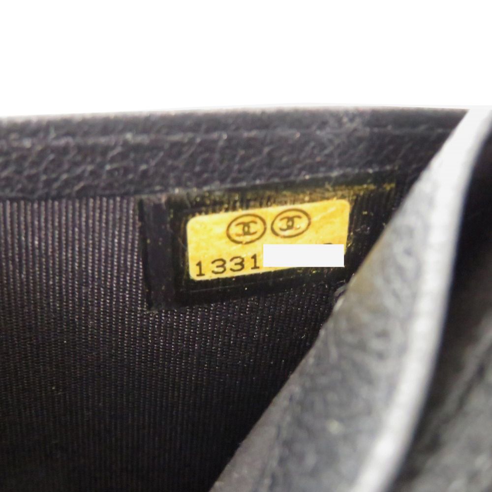 Chanel Camellia Leather Black CC Logo Wallet — view 6