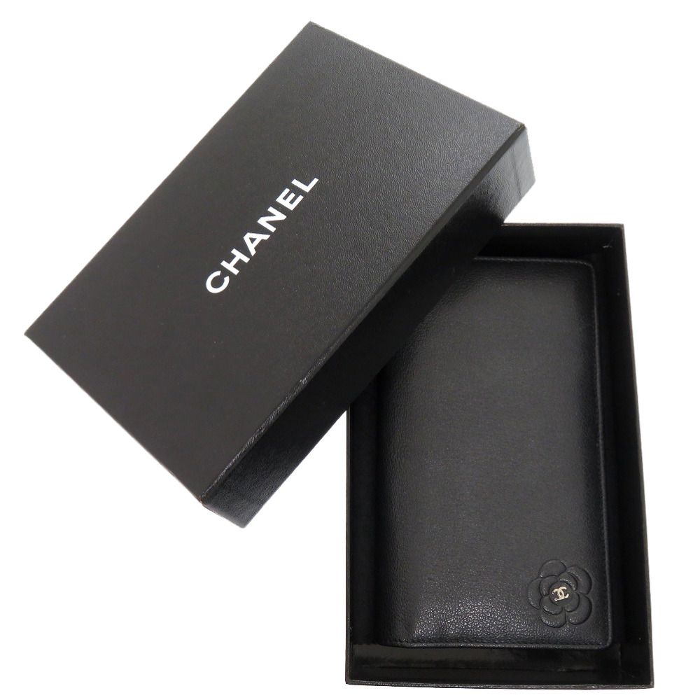 Chanel Camellia Leather Black CC Logo Wallet — view 2