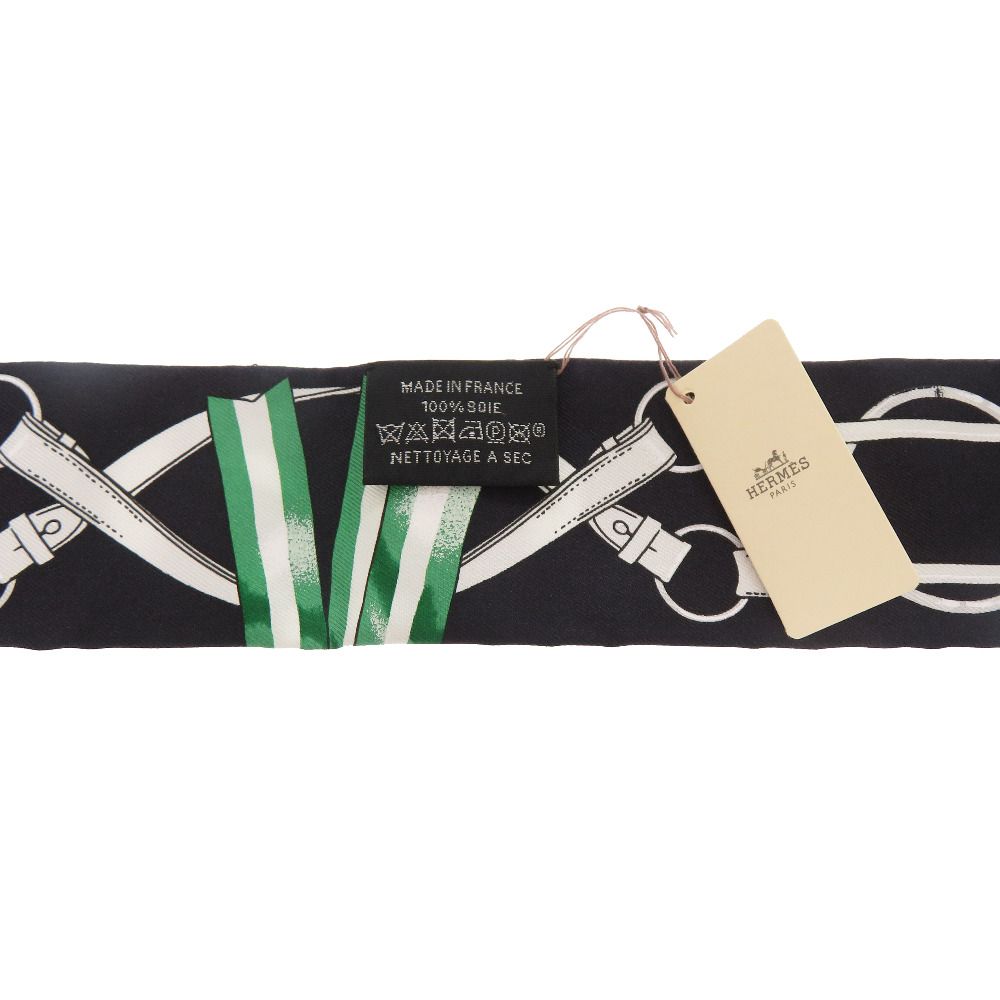 Hermes Twill Jumping Scarf Silk Black — view 4