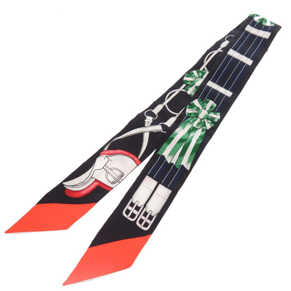 Hermes Twill Jumping Scarf Silk Black — view 2