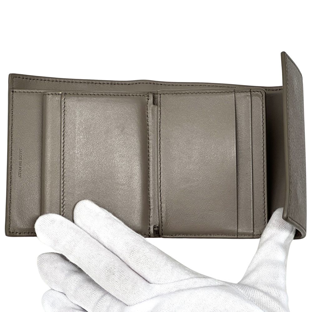 Celine Wallet Trifold Leather Small Gray Mini Compact — view 6