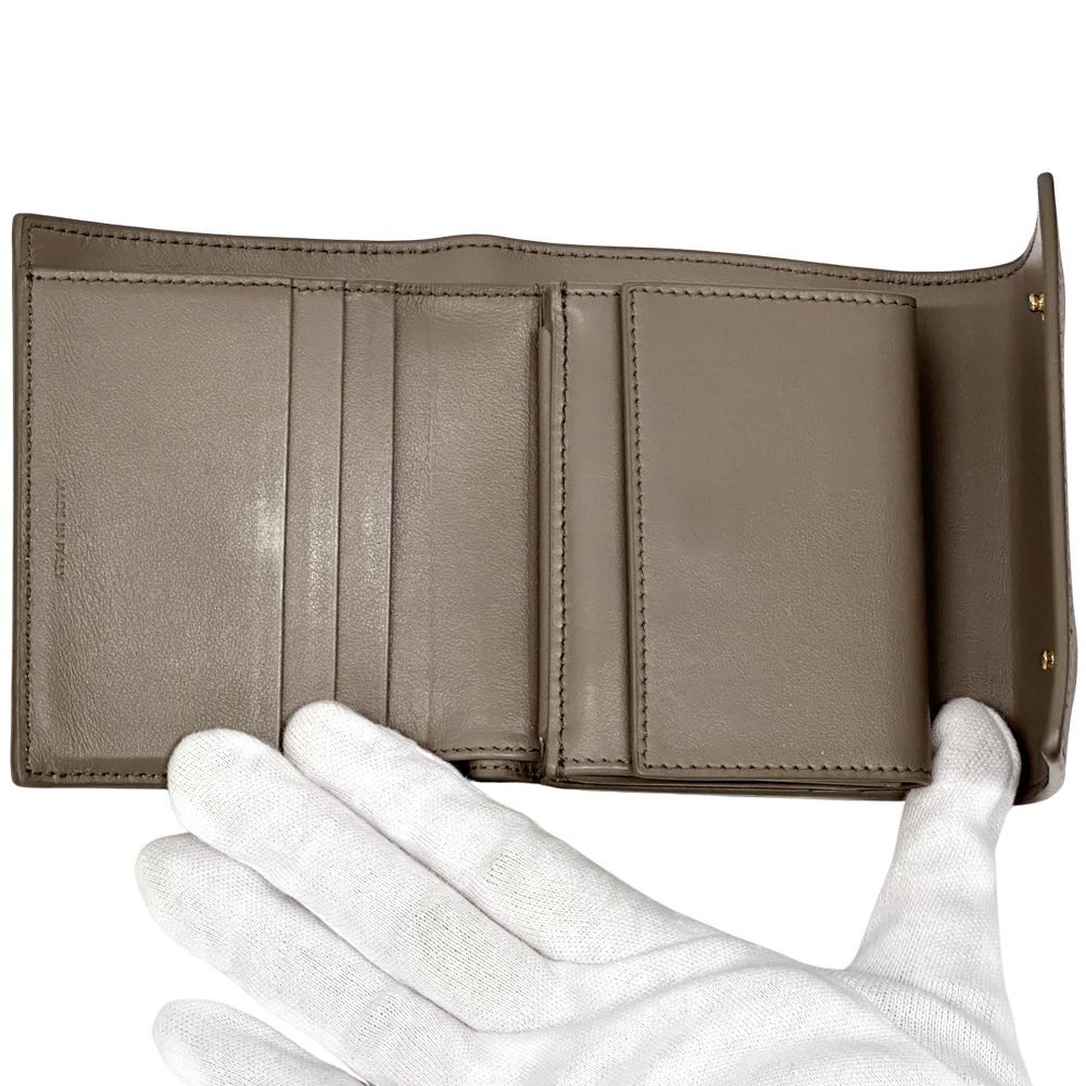 Celine Wallet Trifold Leather Small Gray Mini Compact — view 5