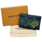 Louis Vuitton Card Case Monogram Heritage Holder Slim Navy Green Compact — view 6