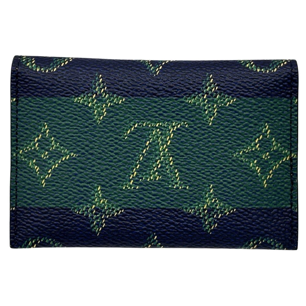 Louis Vuitton Card Case Monogram Heritage Holder Slim Navy Green Compact — view 2