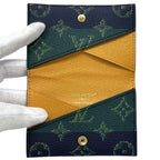Louis Vuitton Card Case Monogram Heritage Holder Slim Navy Green Compact — view 4