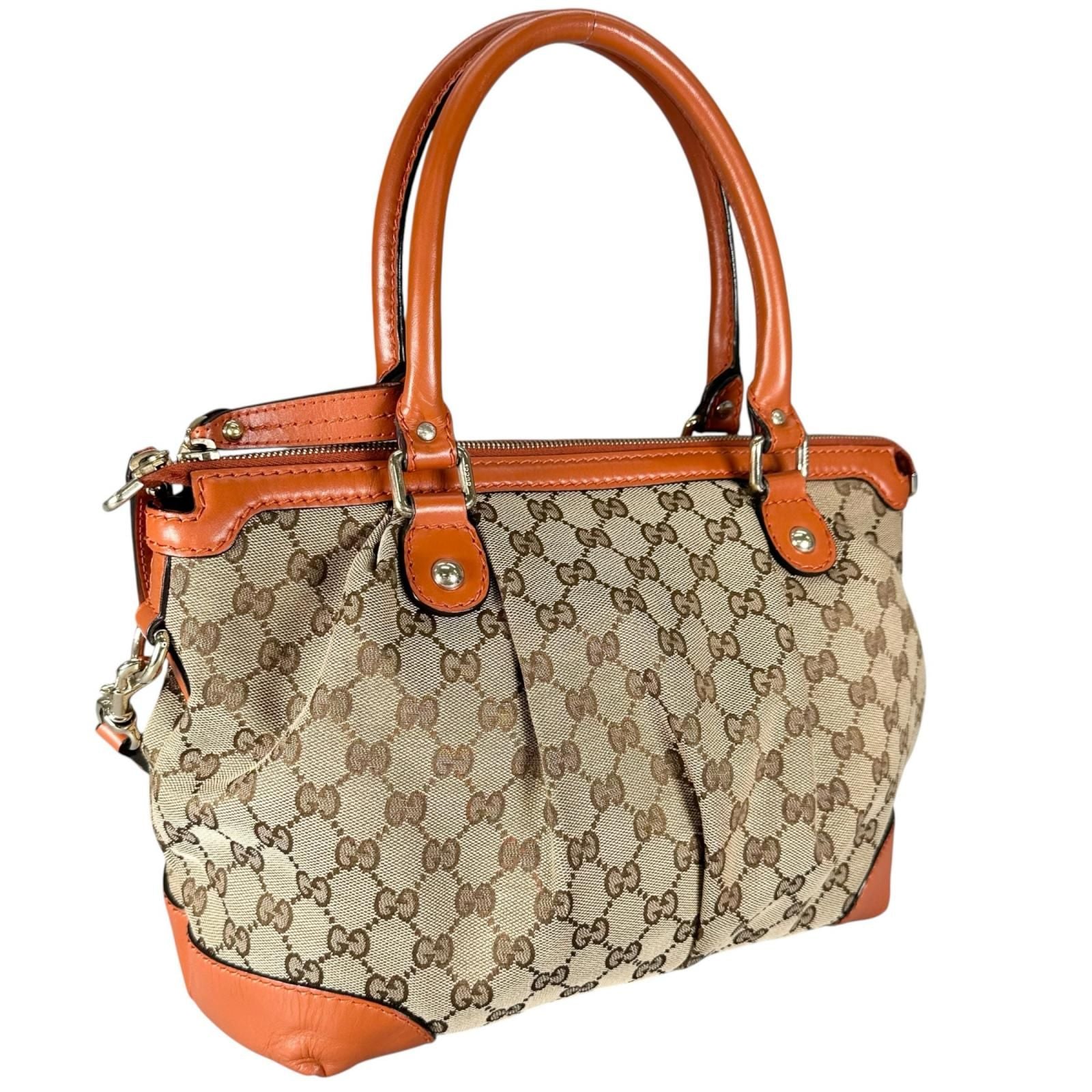 Gucci Sukey Handbag GG Canvas Orange — view 3