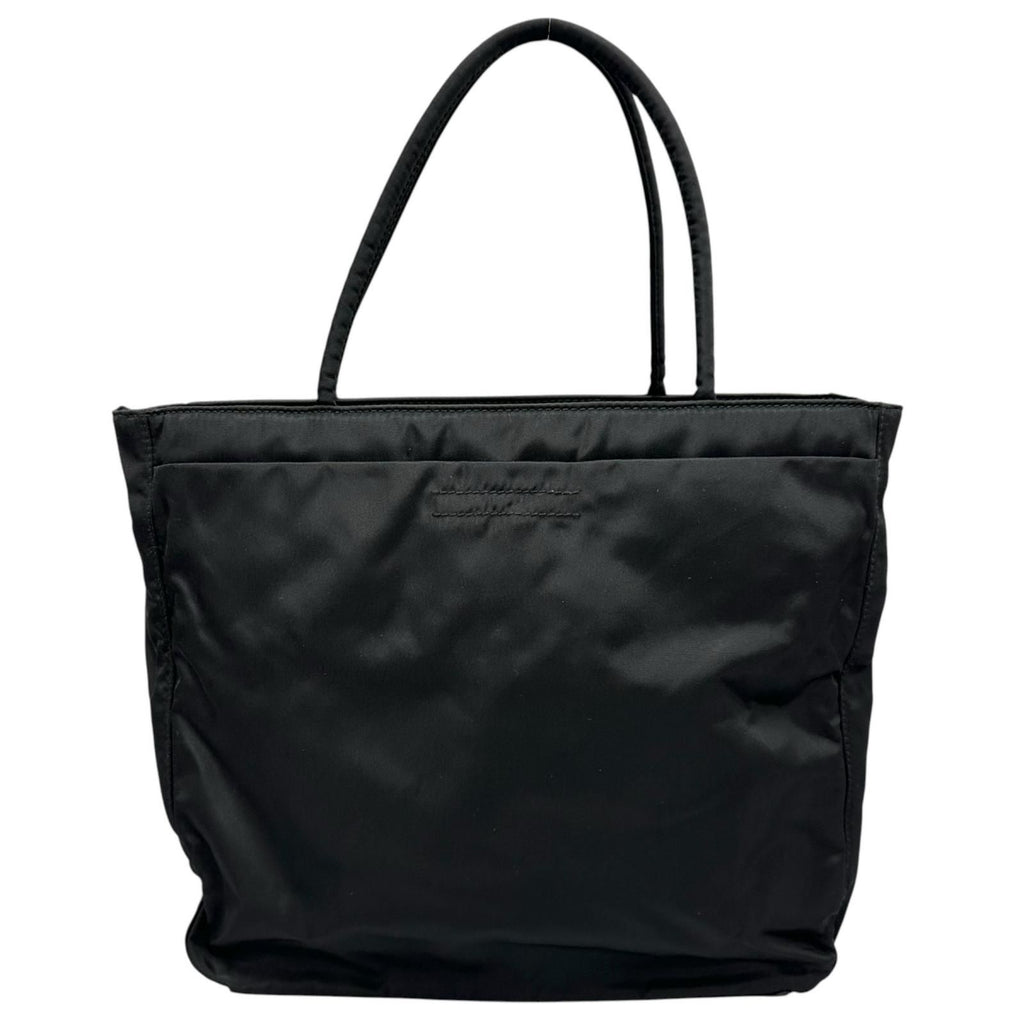 Prada Triangle Logo Tote Bag Nylon Black