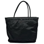 Prada Triangle Logo Tote Bag Nylon Black