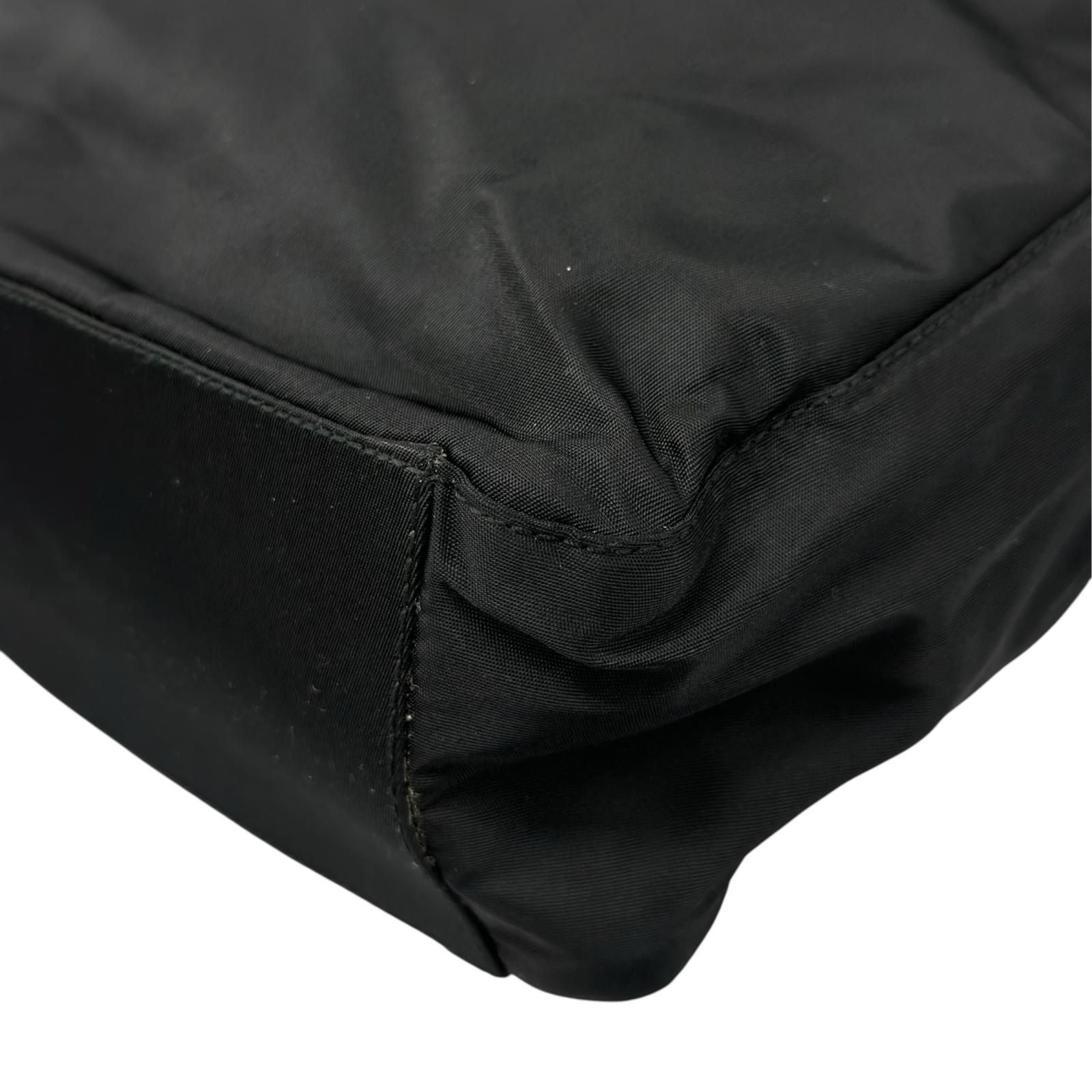 Prada Triangle Logo Tote Bag Nylon Black — view 8