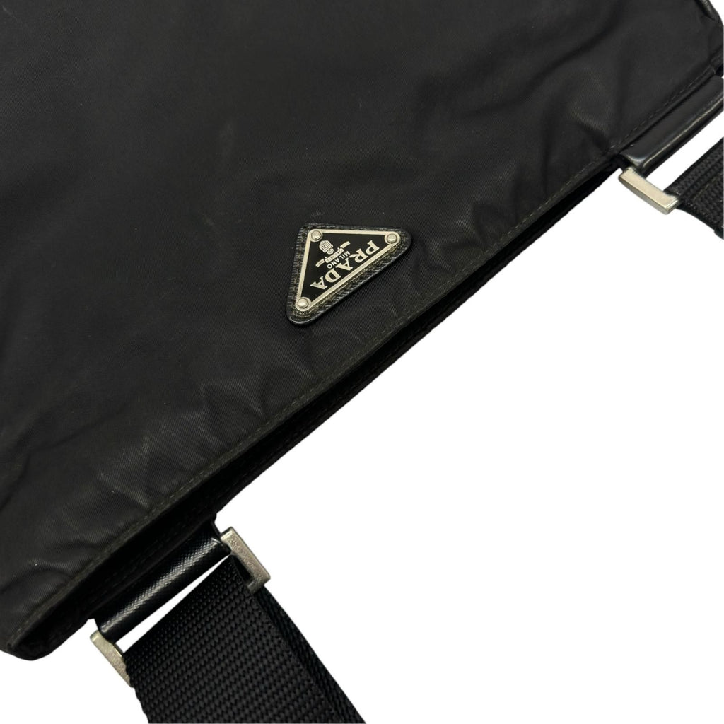 Prada Triangle Logo Shoulder Bag Nylon Black — view 6