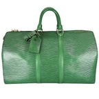 Louis Vuitton Keepall 45 Boston Bag Epi Leather Green