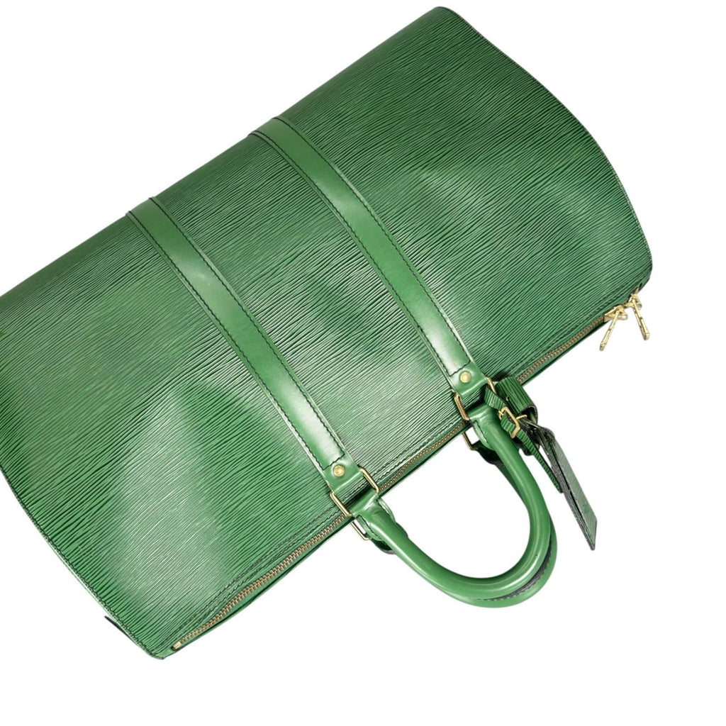 Louis Vuitton Keepall 45 Boston Bag Epi Leather Green — view 5